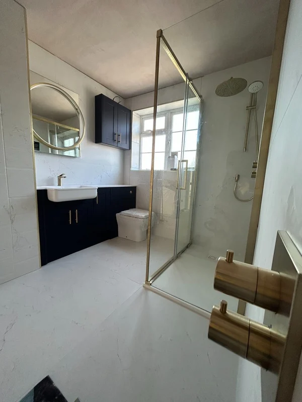 Modern bathroom installed by Radiant Heating Specialists